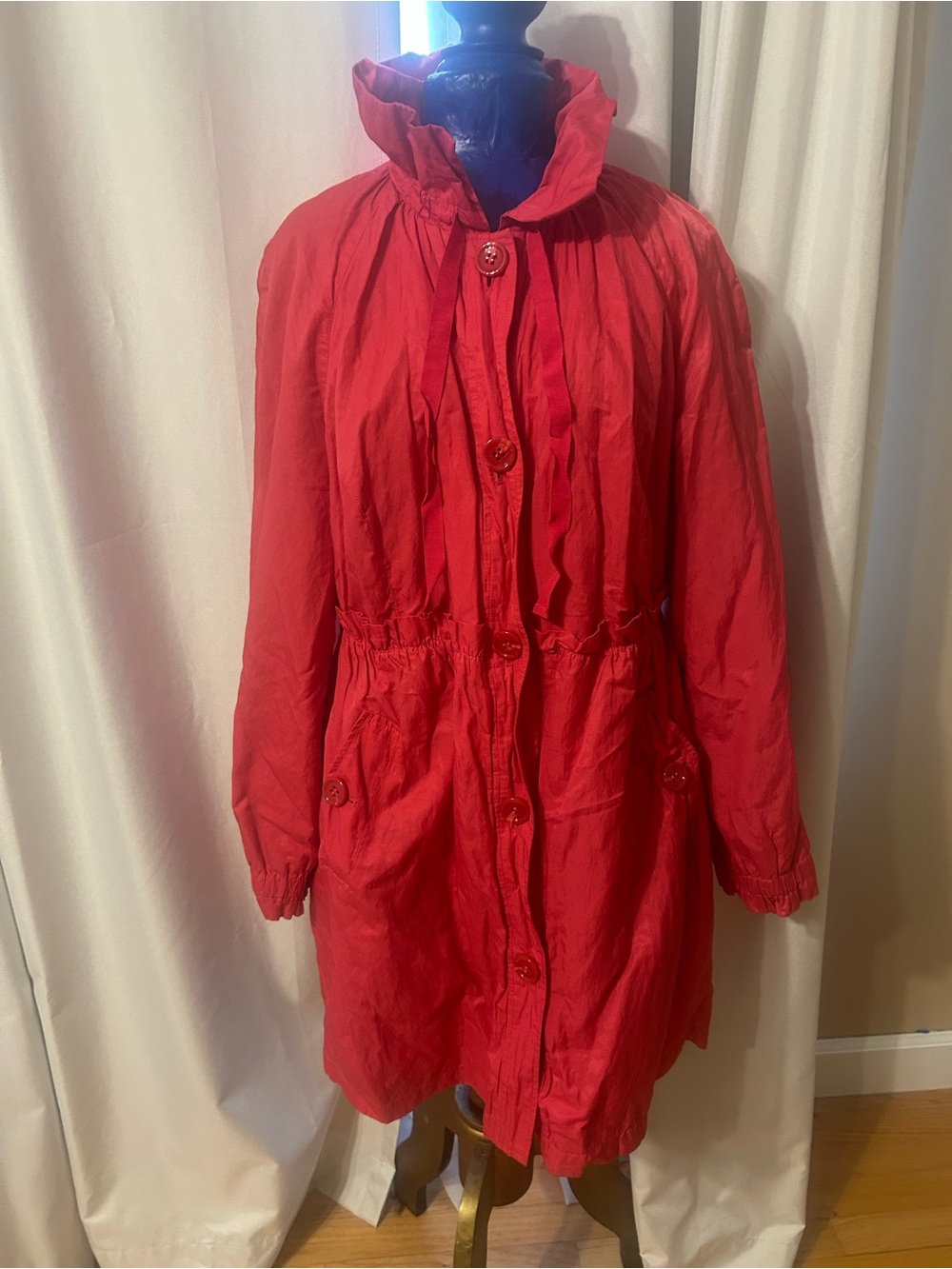 Izod 1x Women's Lightweight Parka Jacket watermelon color